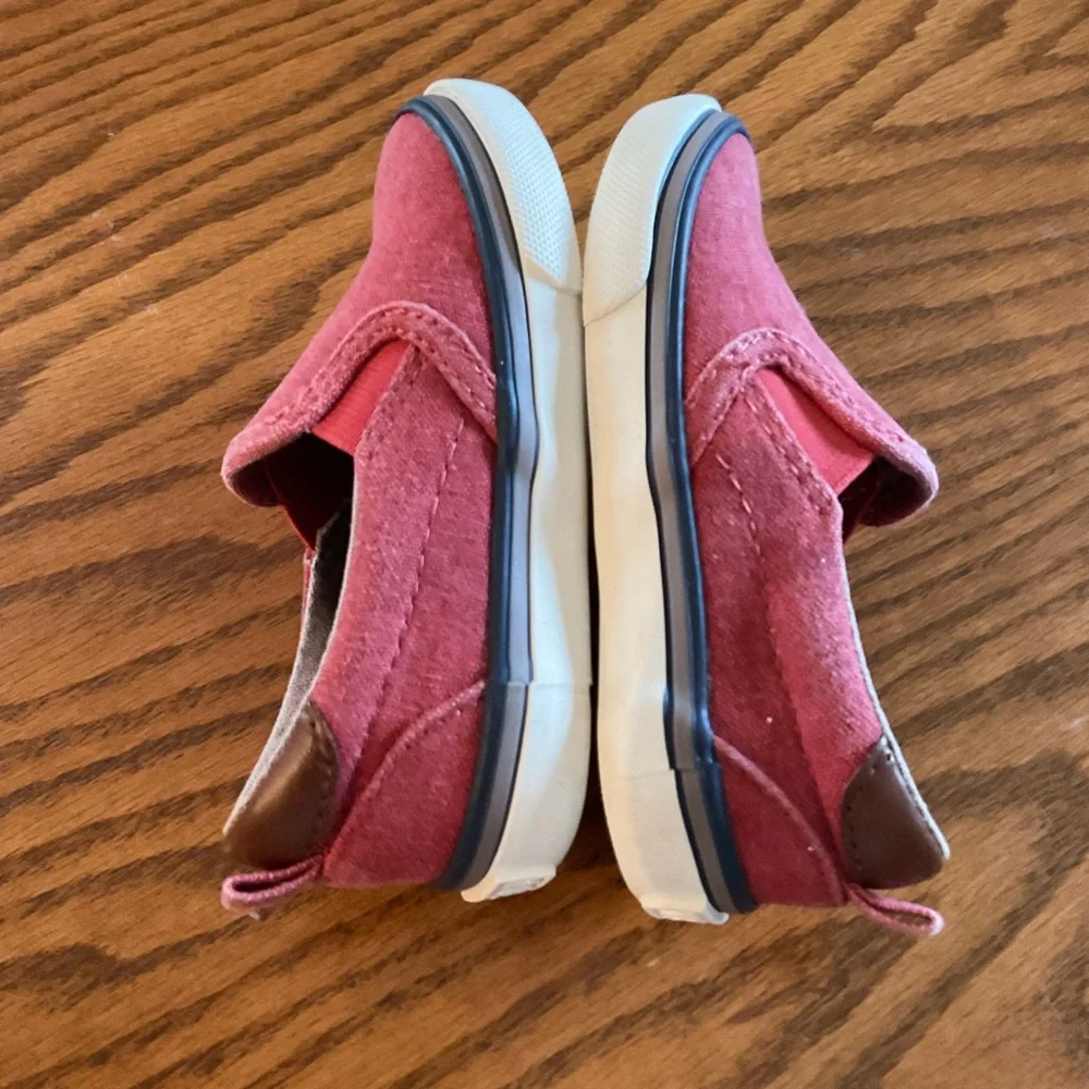 Old Navy Slip-On Canvas Sneakers, Burnt Red, Pull Tab @ Heel, Toddlers, Sz 5